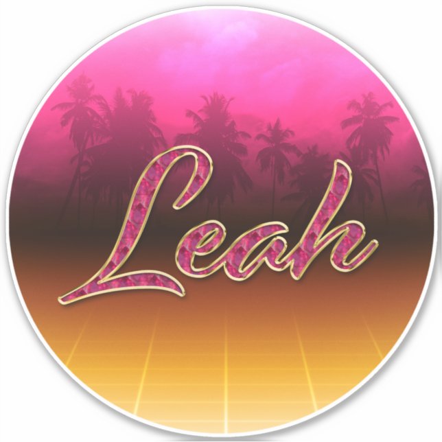 Adesivo Leah Vorname Name golden pink Aufkleber Sticker (Frente)