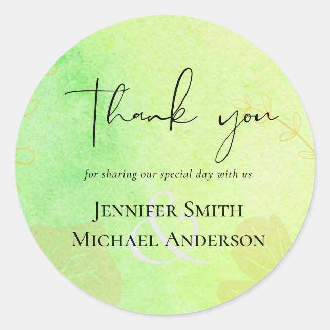 Adesivo LeahG Orçamento Casamento Aquarela Verde Azul Turq (Frente)