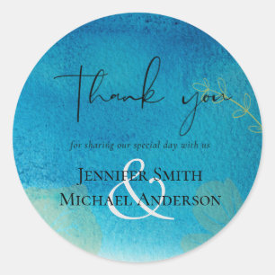 Adesivo LeahG ORÇAMENTO Casamento Ocean Blue Watercolor
