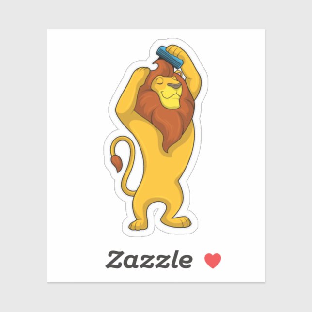 Adesivo Leão com Comb (Folha)