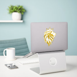 Adesivo Leão com Coroa - Estilo Dourado 2