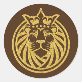 Adesivo Leão com Coroa - Estilo Dourado 4