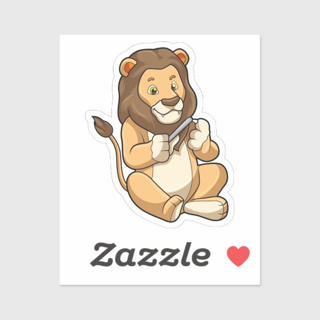 Adesivo Leão com setas unhas (Folha)