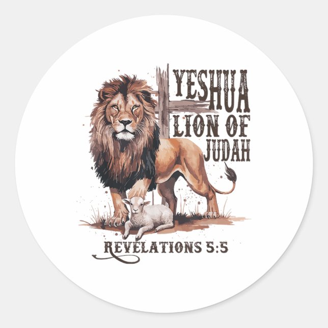 Adesivo Leão de Judah Yeshua Jesus Bíblia Christi Religios (Frente)