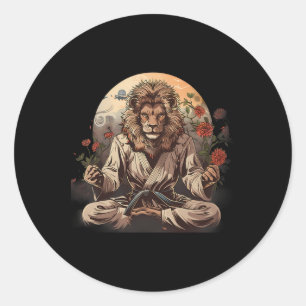 Adesivo Leão de Taekwondo Floral Mma Kickboxing Jiu-jitsu