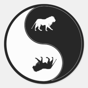 Adesivo Leão de Yin Yang