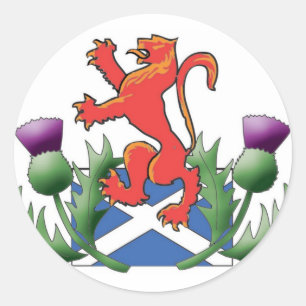 Adesivo Leão escocês desenfreado com Saltire e cardos
