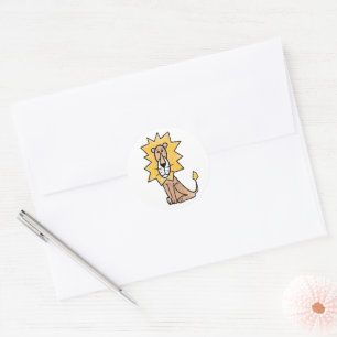 Adesivo leão fofo desenho infantil retrô safári animal da 