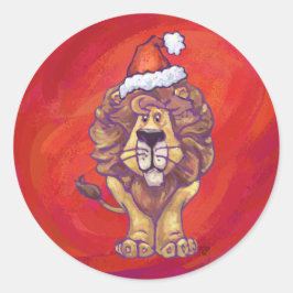 Adesivo Leão Natal Em Vermelho