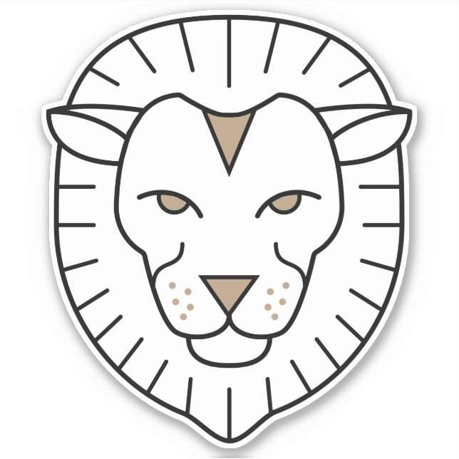 Adesivo Leão, Sinal de Fogo do Leão, símbolo astrológico p (Frente)