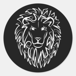 Adesivo Leão Tribal Negro e Branco