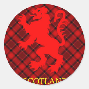 Adesivo Leão vermelho escocês desenfreado no Tartan