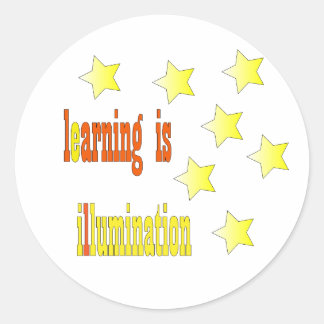 Adesivo Learning is illumination,Roound stickers with star