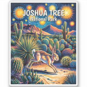 Adesivo Lebre Colorida da Vida Selvagem do Deserto de Josh