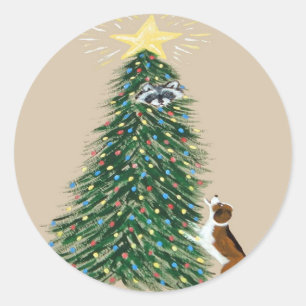 Adesivo Lebreiro com guaxinim de Treed