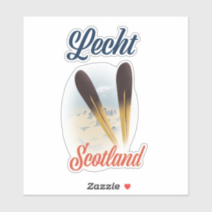 Adesivo Lecht Scotland Ski poster viagem