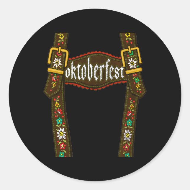Adesivo Lederhosen Suspenders Oktoberfest Bavarian Munique (Frente)