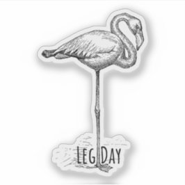 Adesivo Leg Day Elegant Flamingo Fun Fitness
