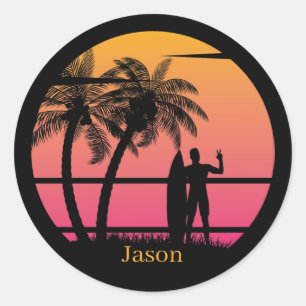 Adesivo Legal amantes de surfe na praia