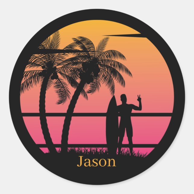 Adesivo Legal amantes de surfe na praia (Frente)