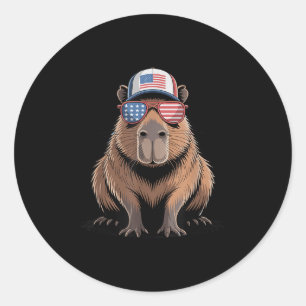 Adesivo Legal bandeira de Capybara Usa Pula Independência 