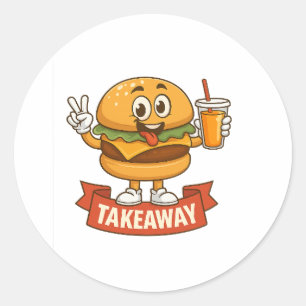 Adesivo Legal Burger Buddy com Suco - Cartoon Charact Dive