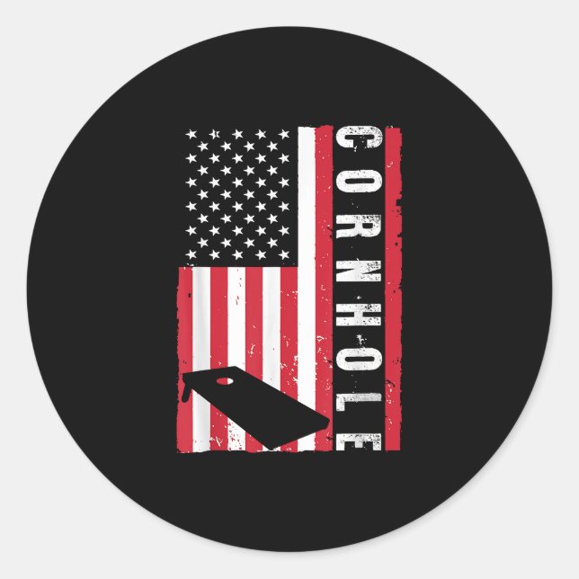 Adesivo Legal Cornhole Art American Flag Corn Hole (Frente)