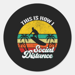 Adesivo Legal Divertido Retro Pôr do Sol Vintage Surfe Sur