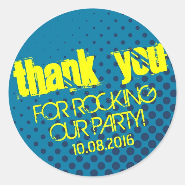 Adesivo Legal festa de meia-tonalidade Rock Sticker Amarel (Frente)