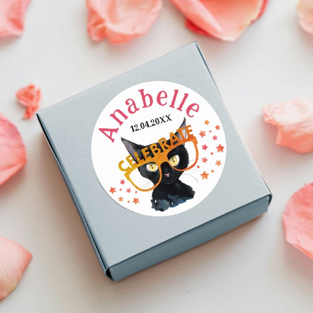 Adesivo Legal Gata Negra Gata Vermelha Laranja Glitter Aqu (Criador carregado)