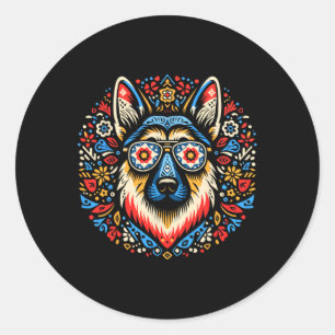 Adesivo Legal German shepherd Estilo de Arte Folha do Cach