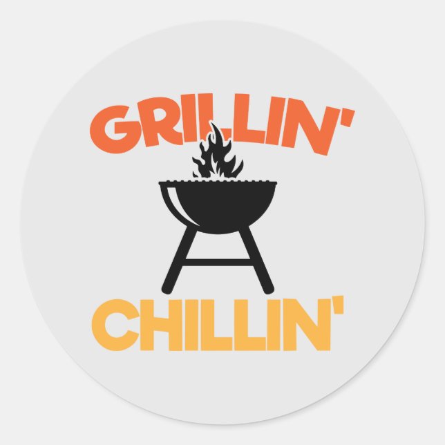 Adesivo Legal Grillin Chillin Arte Palavra (Frente)