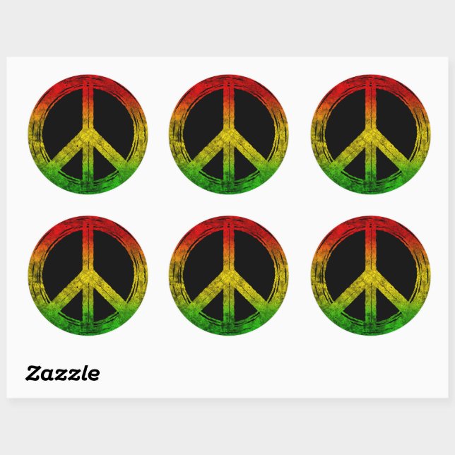 Adesivo Legal Grunge Reggae Rasta - Símbolo de Paz (Folha)