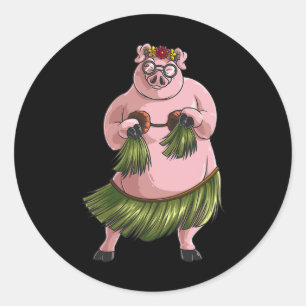 Adesivo Legal Havaiano Luau Pig Funny Boar Lover Hula Danc