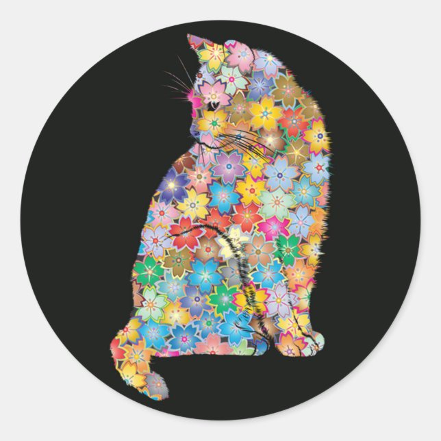 Adesivo Legal Mandala Floral Cat Lover (Frente)