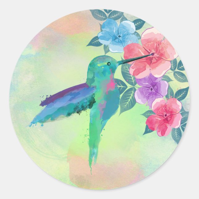 Adesivo Legal modinha-aquarela hummingbird floral (Frente)