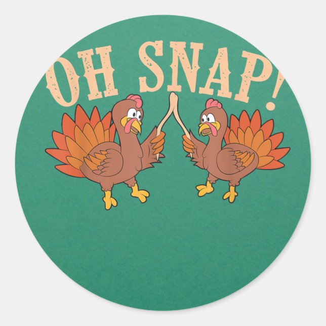 Adesivo Legal Oh Snap! Engraçado Turquia com Wishbone Than (Frente)
