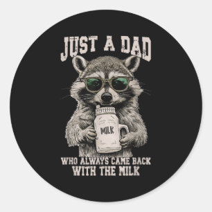 Adesivo Legal Pai Raccoon Com Citação Engraçada Com Leite