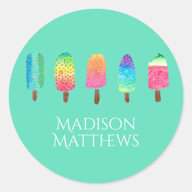 Adesivo Legal picolés Mint Green Adicionar Sua Escola De N (Frente)