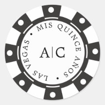 Legal Poker de Las Vegas Chip Quinceañera Monogram