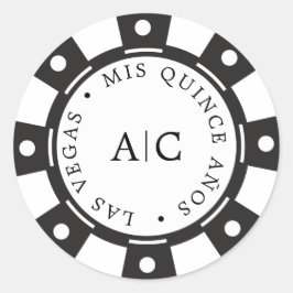 Adesivo Legal Poker de Las Vegas Chip Quinceañera Monogram