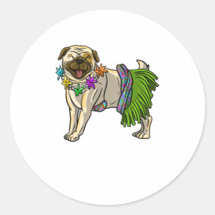 Adesivo Legal Pug Havaiano Dançarino Dançarino Engraçad