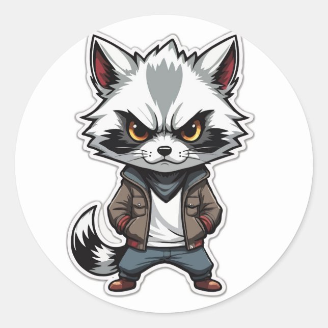 Adesivo Legal Raccoon Sticker - Um Bandido com Atitude (Frente)