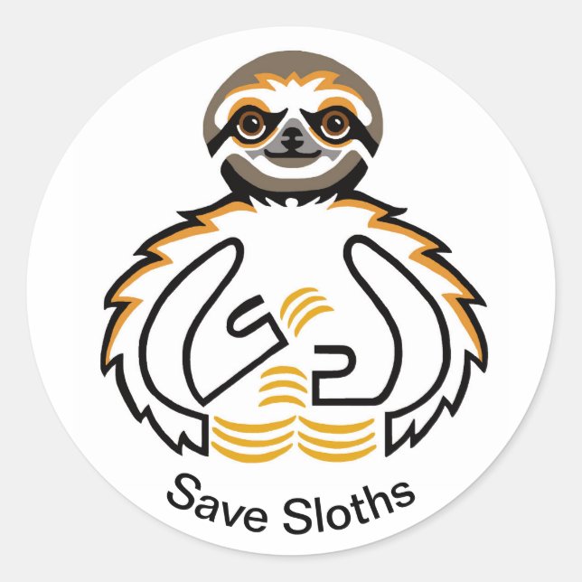 Adesivo Legal Save SLOTHS- Animal ativista -Wildlife (Frente)
