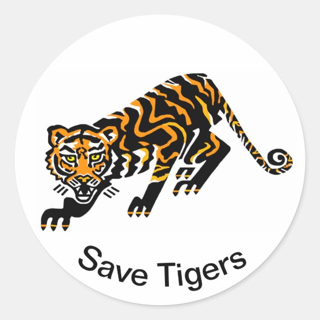 Adesivo Legal Save TIGERS - Conservação-Ecologia - Naturez (Frente)