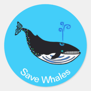 Adesivo Legal - Save WHALES - Nature - Conservation - Blue
