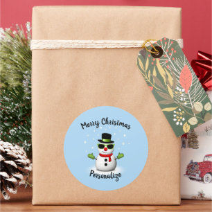 Adesivo Legal Snowman Adorável Smirk Christmas Personalize