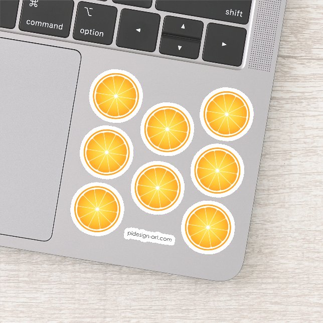 Adesivo Legal suculenta Padrão de fatias de fruta laranja (Detalhe)