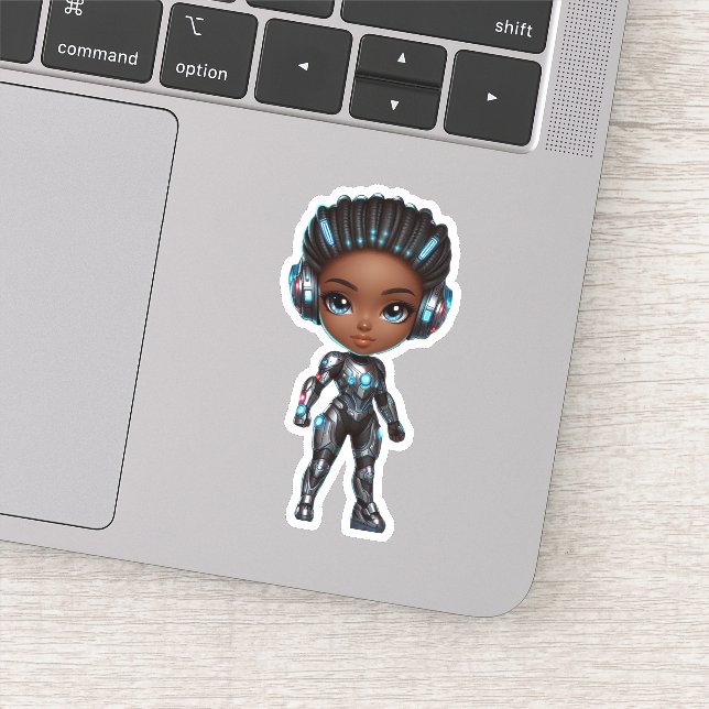 Adesivo legal super-heroína chibi (Detalhe)