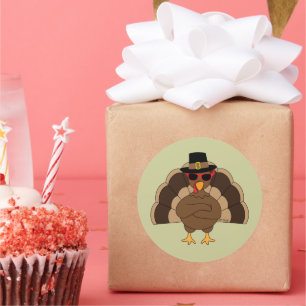 Adesivo Legal Turquia com óculos de sol Feliz Ação de G